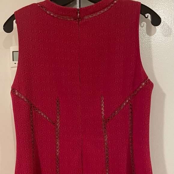Crimson Red Sleeveless Dress - Esley Collection,Medium - Picture 3 of 5
